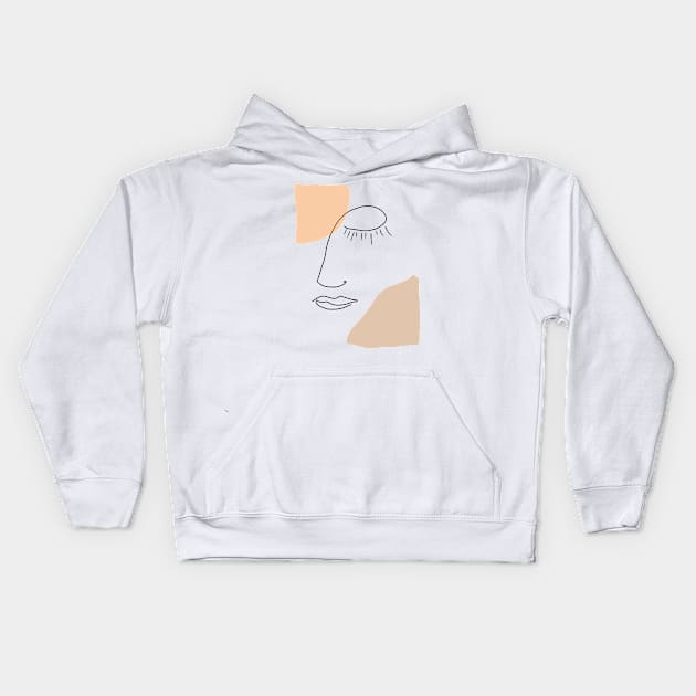 One line abstract sleep beauty boho Kids Hoodie by thecolddots